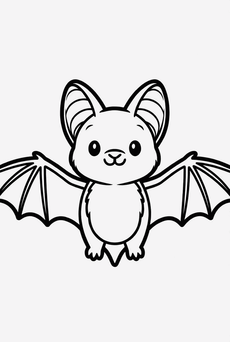 Bat colouring page to print and colour in