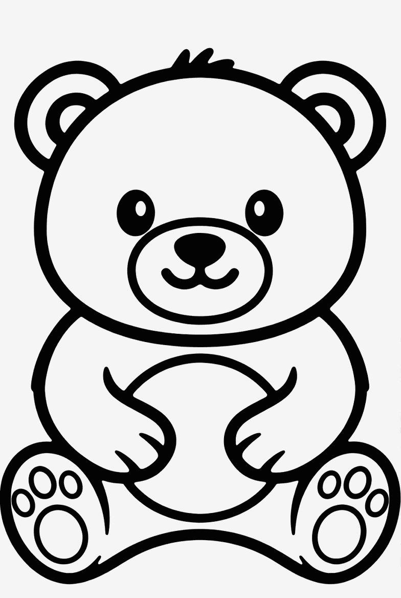 Bear colouring page to print and colour in