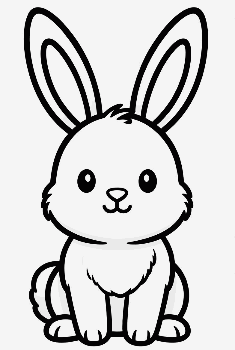 Bunny colouring page to print and colour in