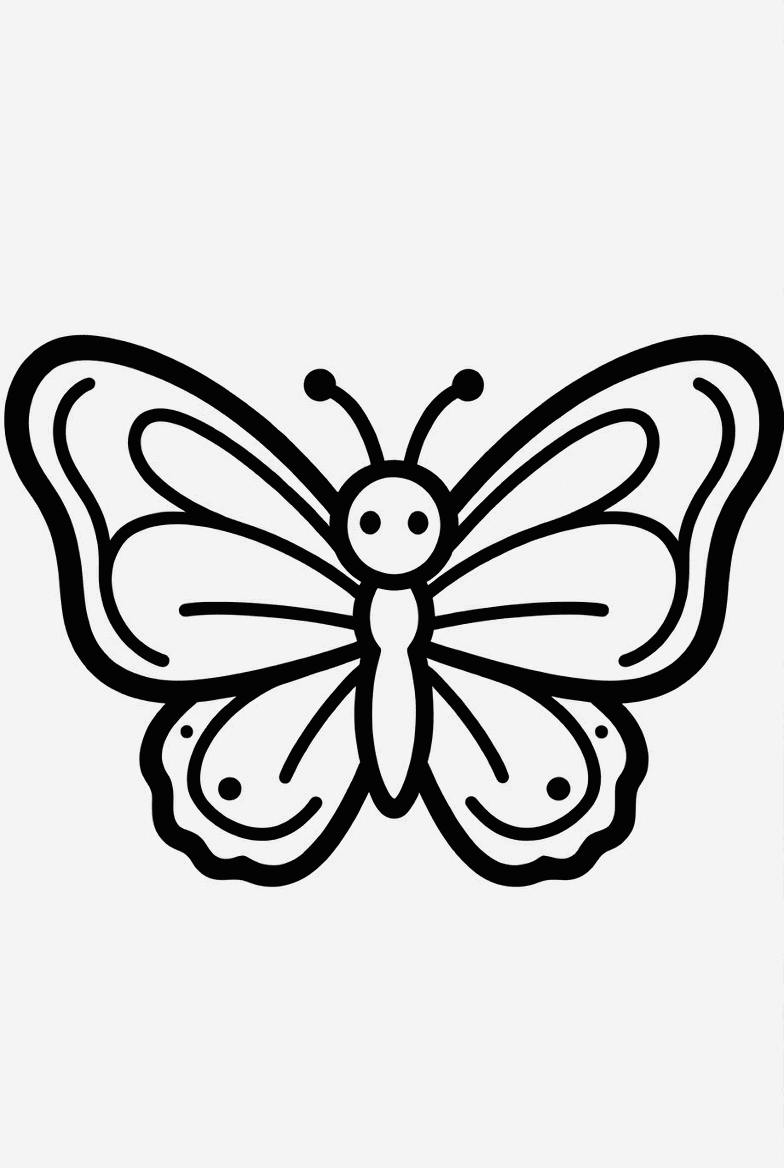 Butterfly colouring page to print and colour in