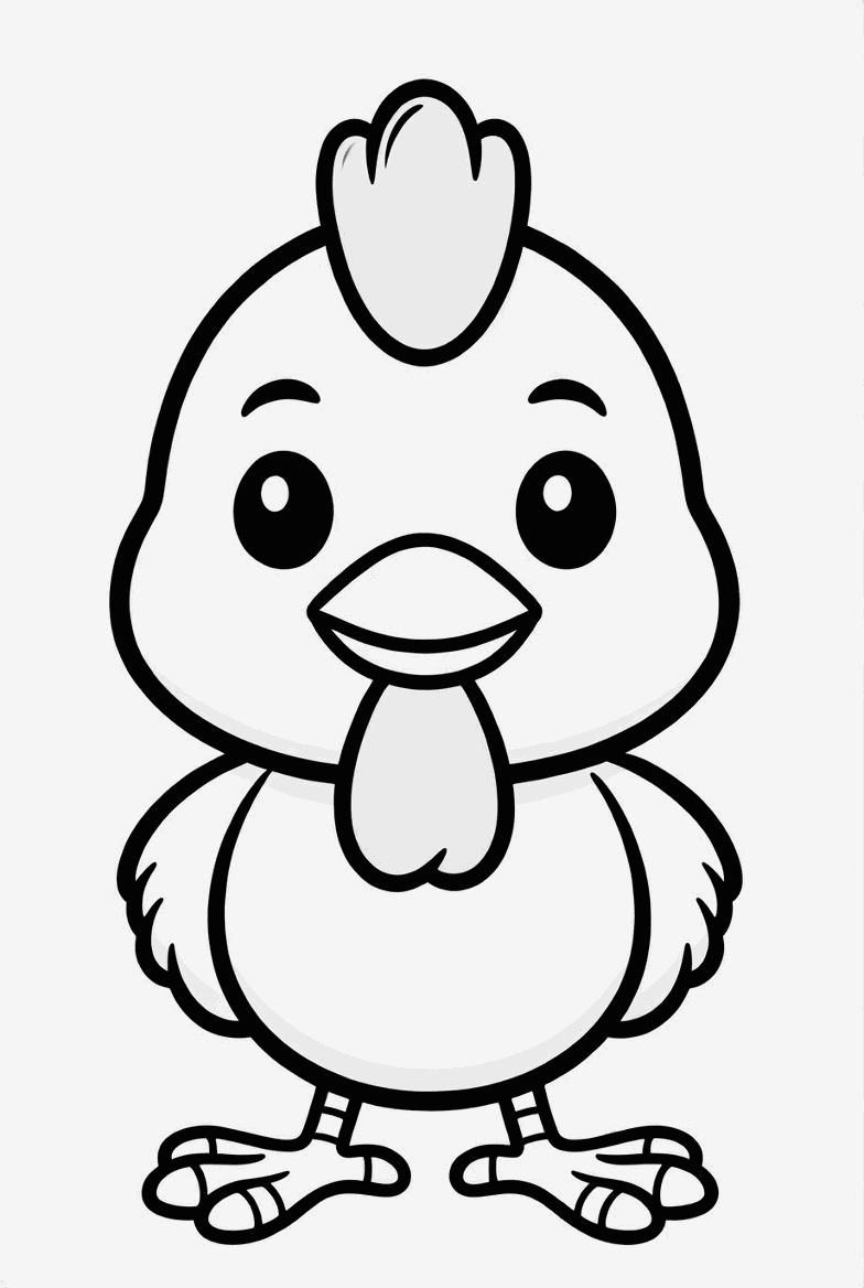 Chicken colouring page to print and colour in
