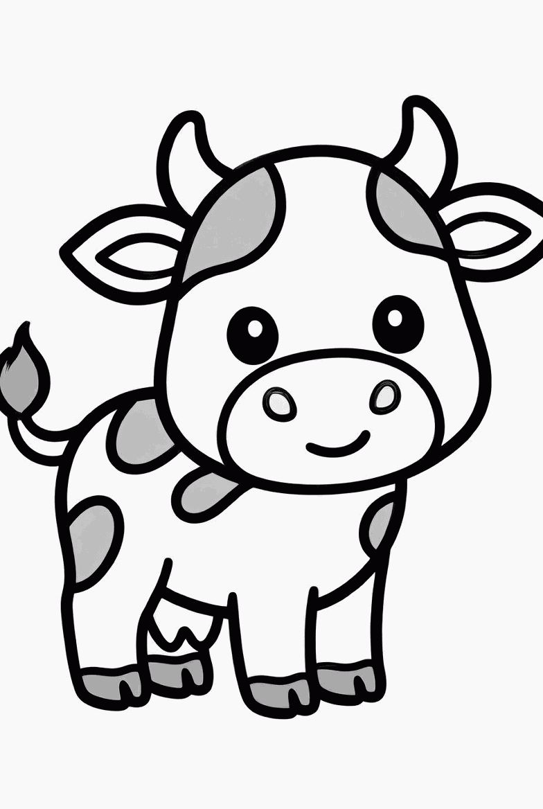 Cow colouring page to print and colour in