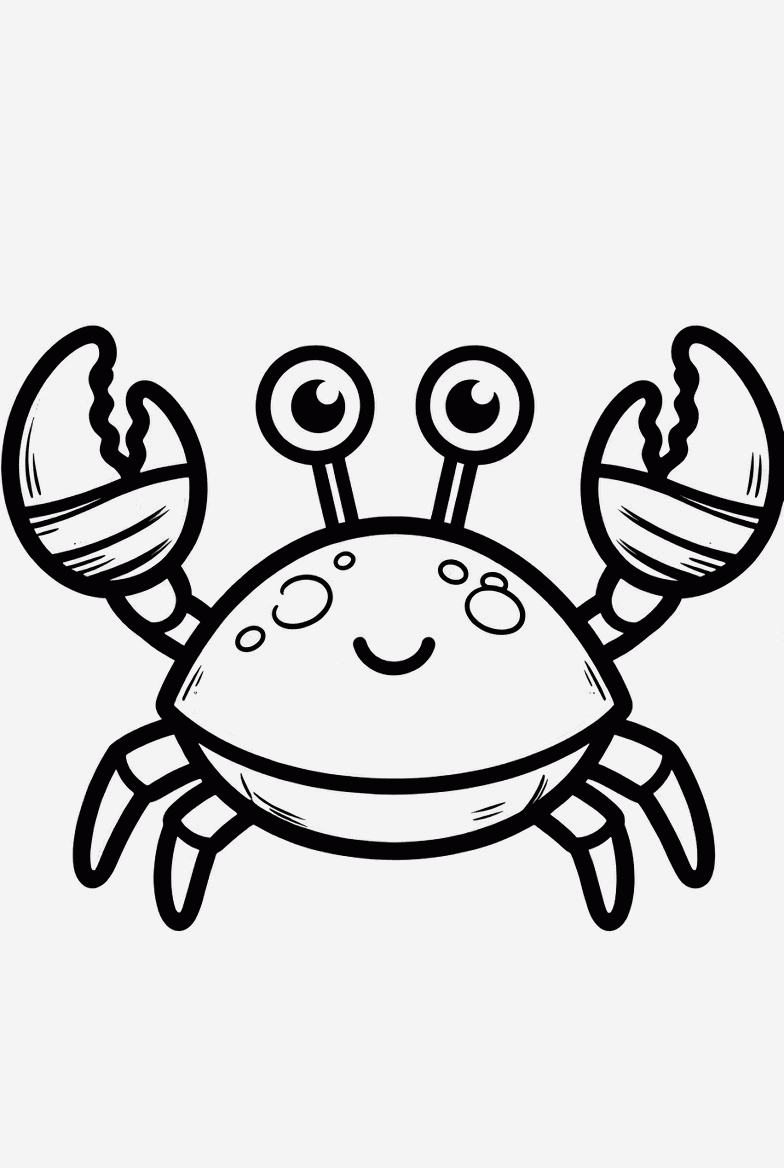 Crab colouring page to print and colour in