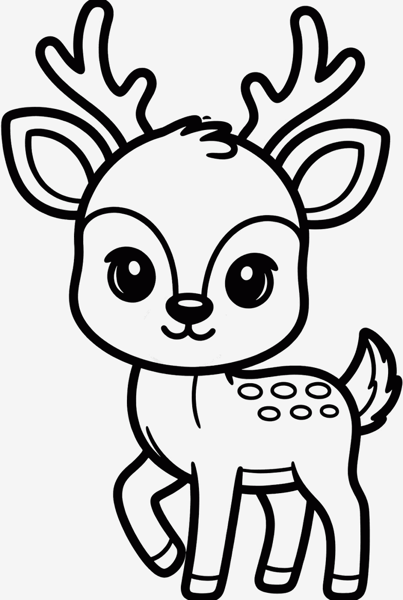 Deer colouring page to print and colour in