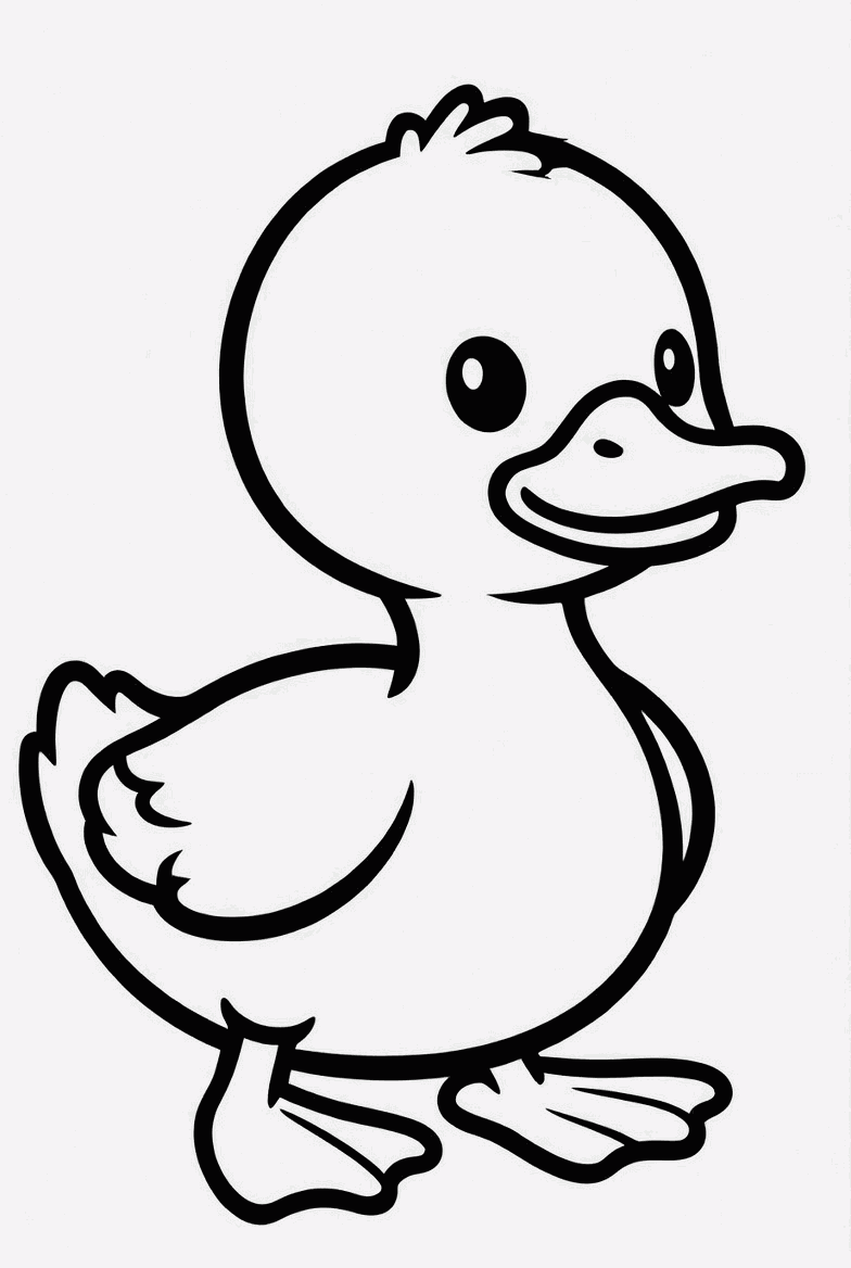Duck colouring page to print and colour in