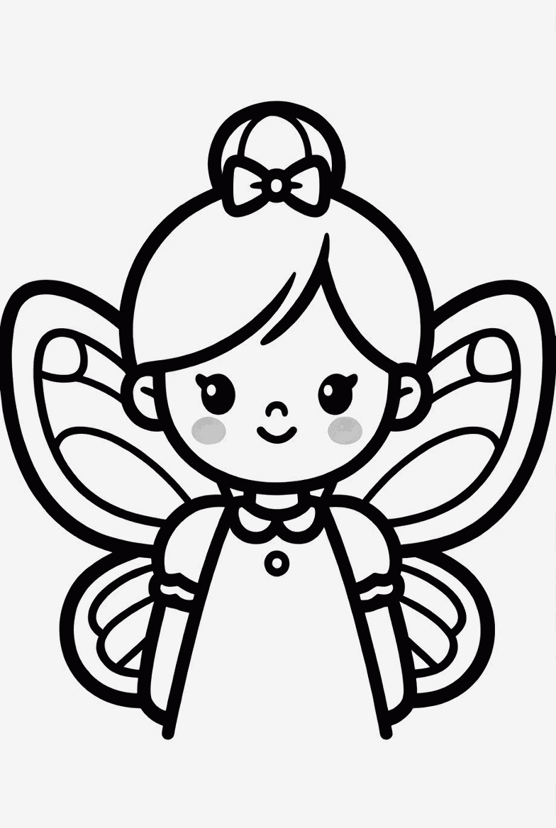 Fairy colouring page to print and colour in