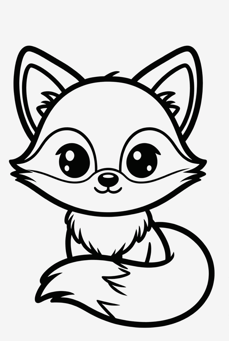Fox colouring page to print and colour in