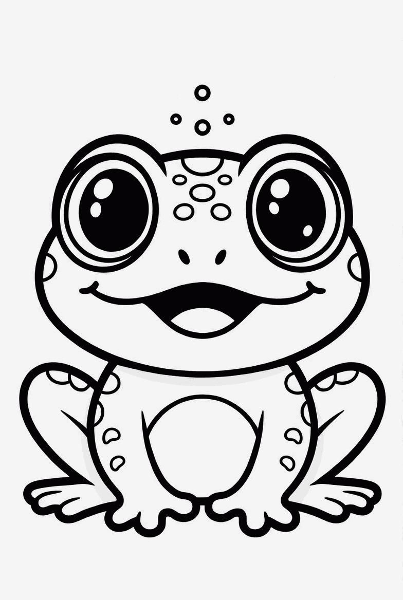Frog colouring page to print and colour in