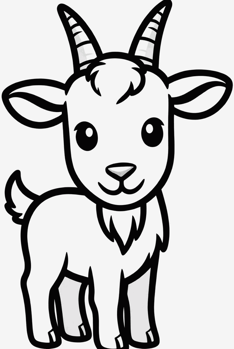 Goat colouring page to print and colour in