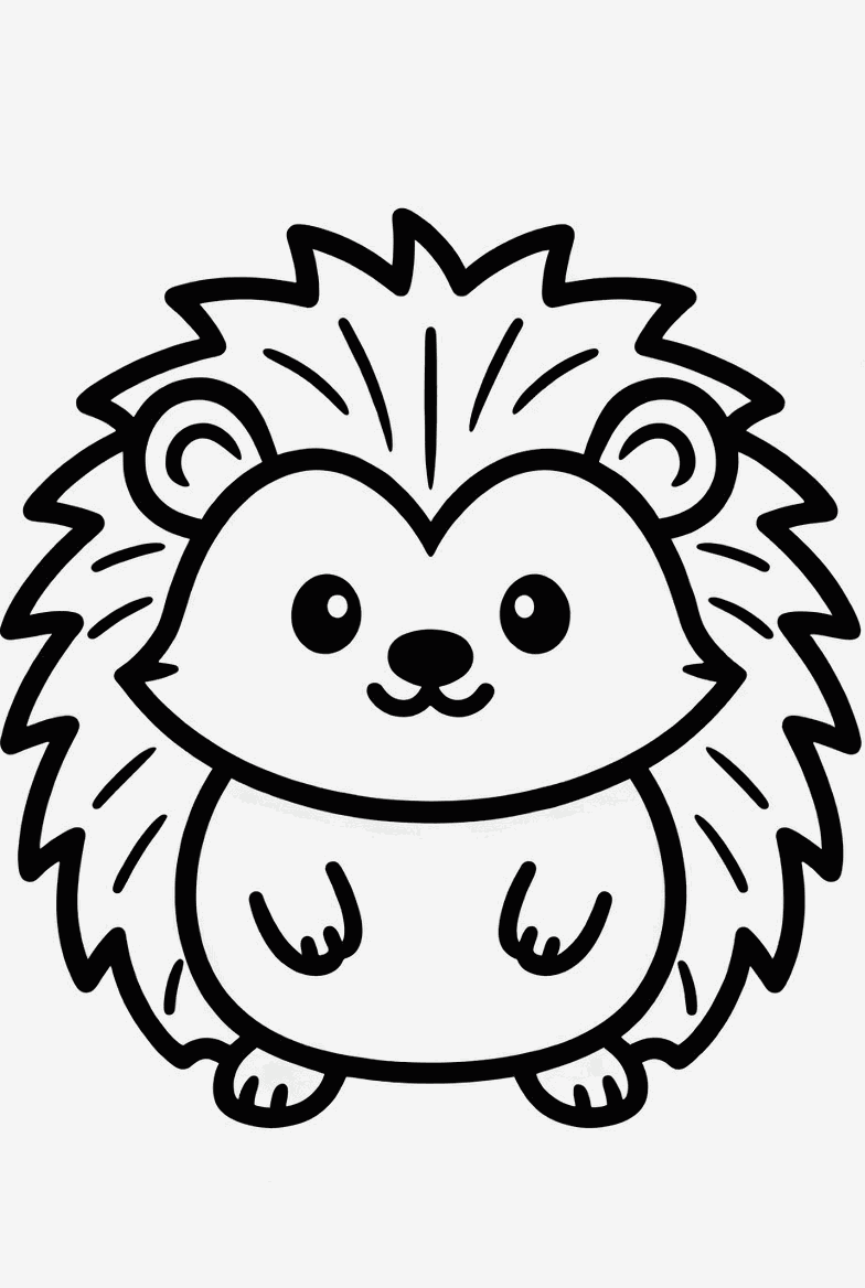 Hedgehog colouring page to print and colour in