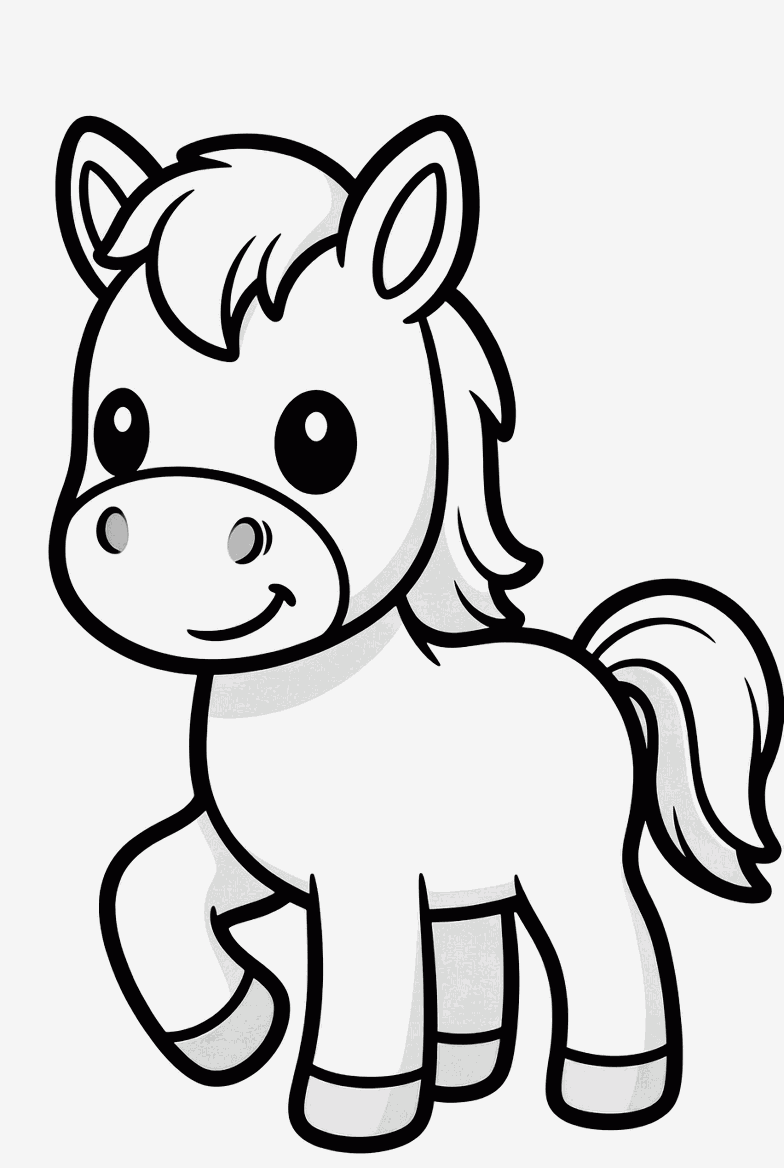 Horse colouring page to print and colour in