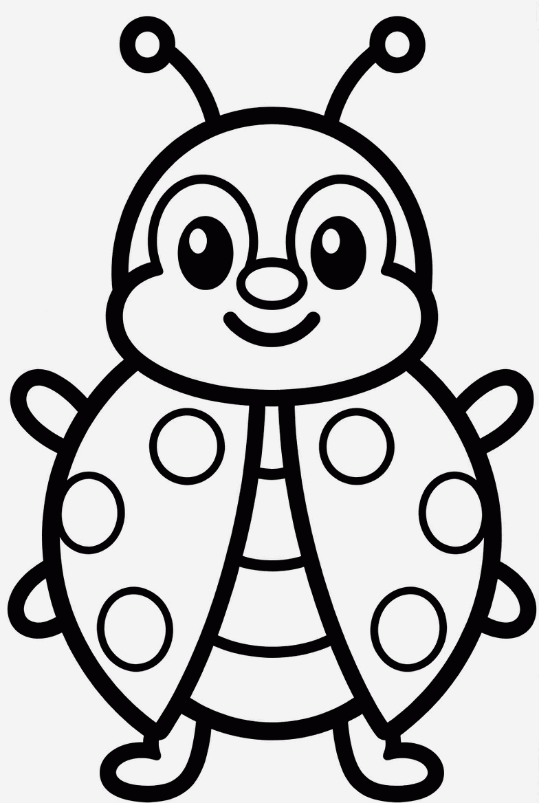 Ladybug colouring page to print and colour in