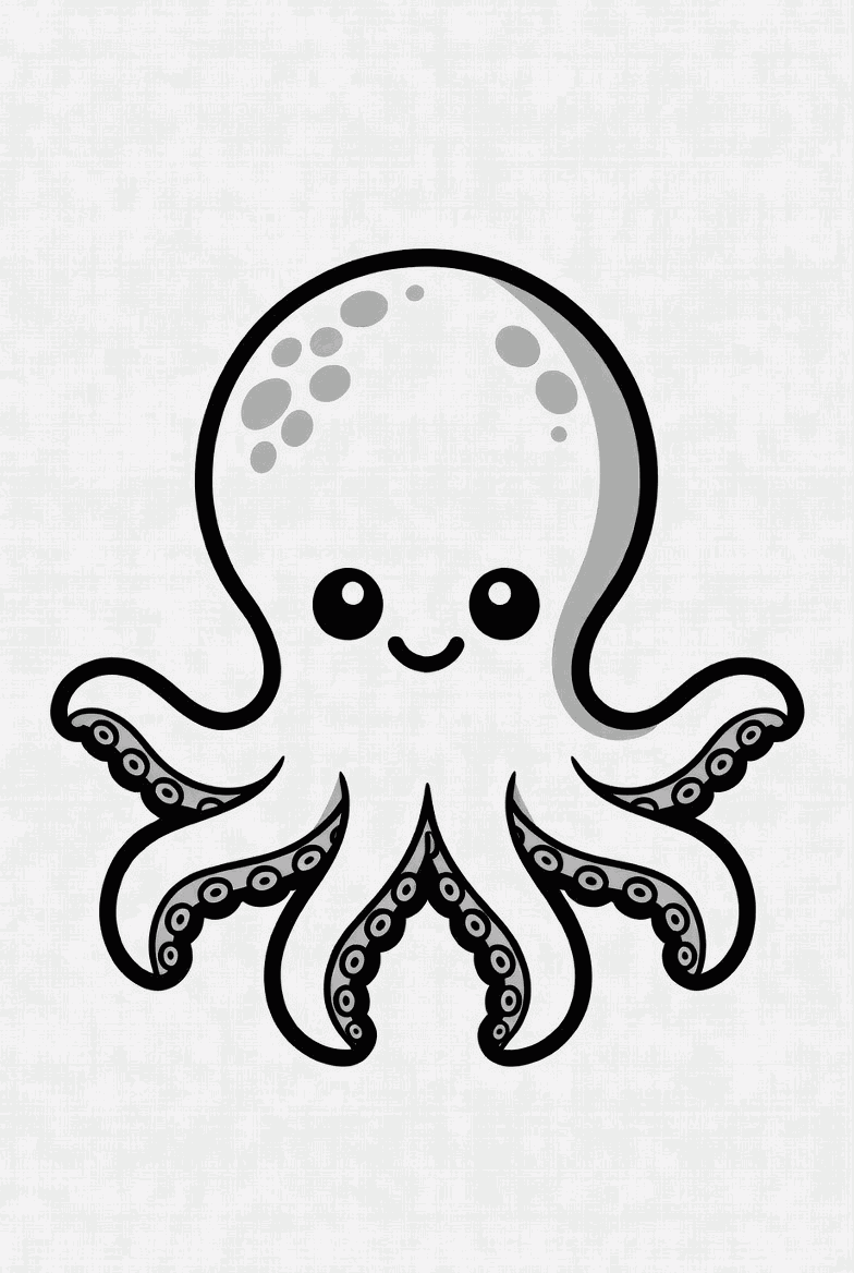 Octopus colouring page to print and colour in