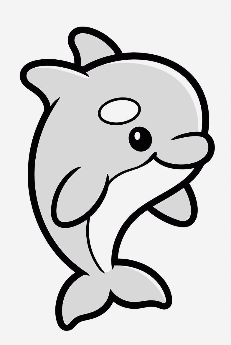 Orca colouring page to print and colour in