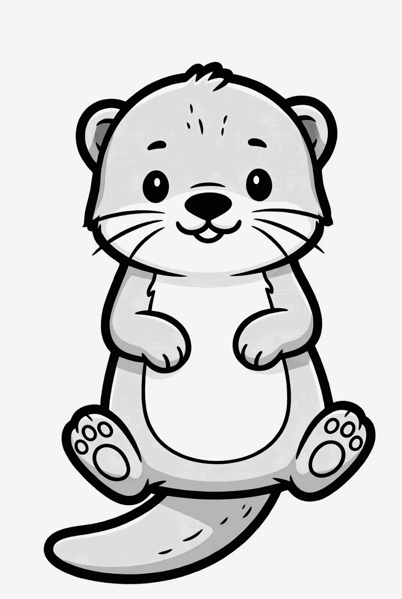 Otter colouring page to print and colour in