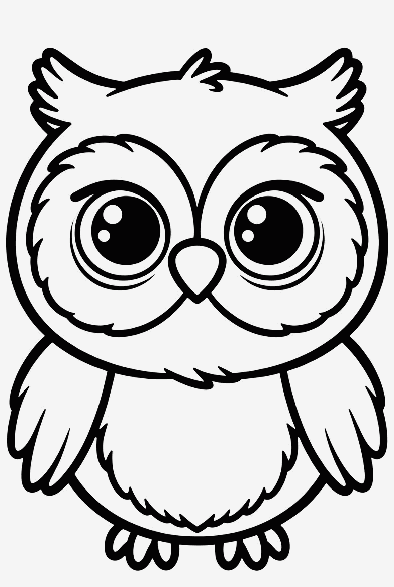 Owl colouring page to print and colour in