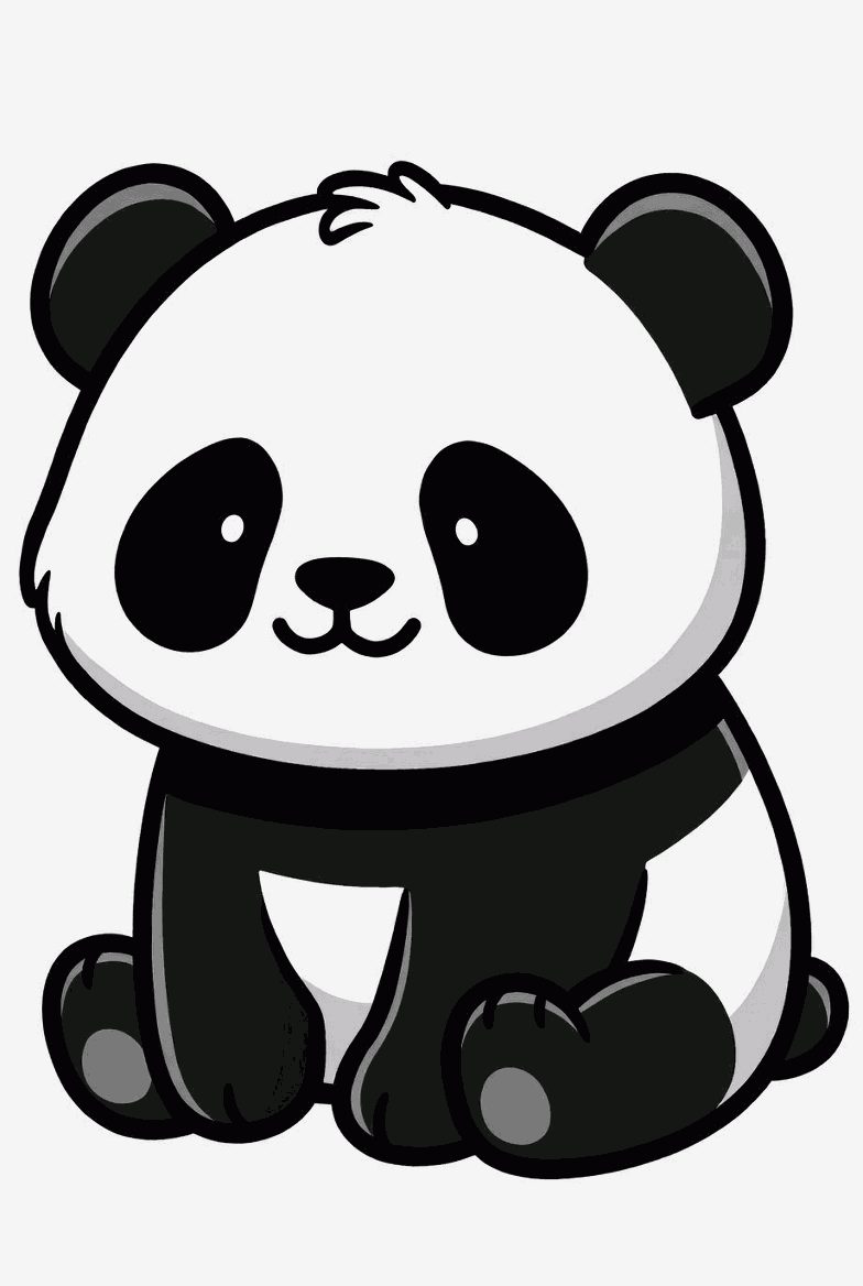 Panda colouring page to print and colour in