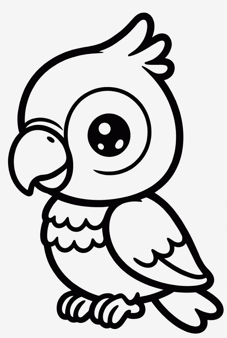 Parrot colouring page to print and colour in