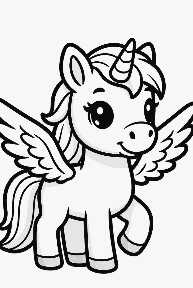 Pegasus colouring page to print and colour in