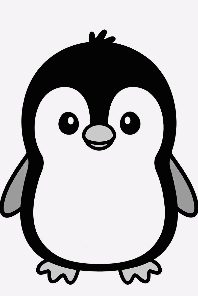 Penguin colouring page to print and colour in