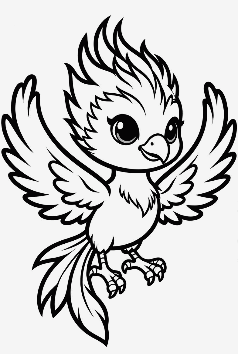 Phoenix colouring page to print and colour in