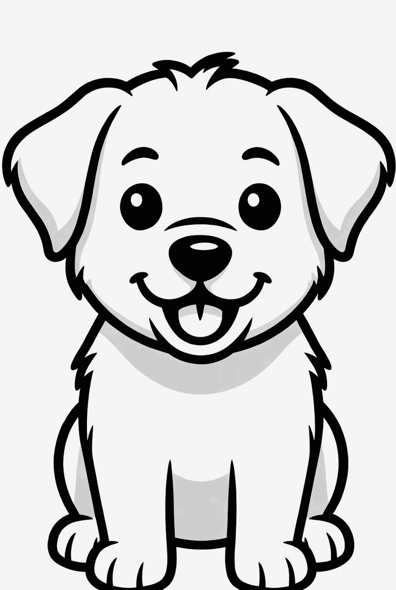 Puppy colouring page to print and colour in