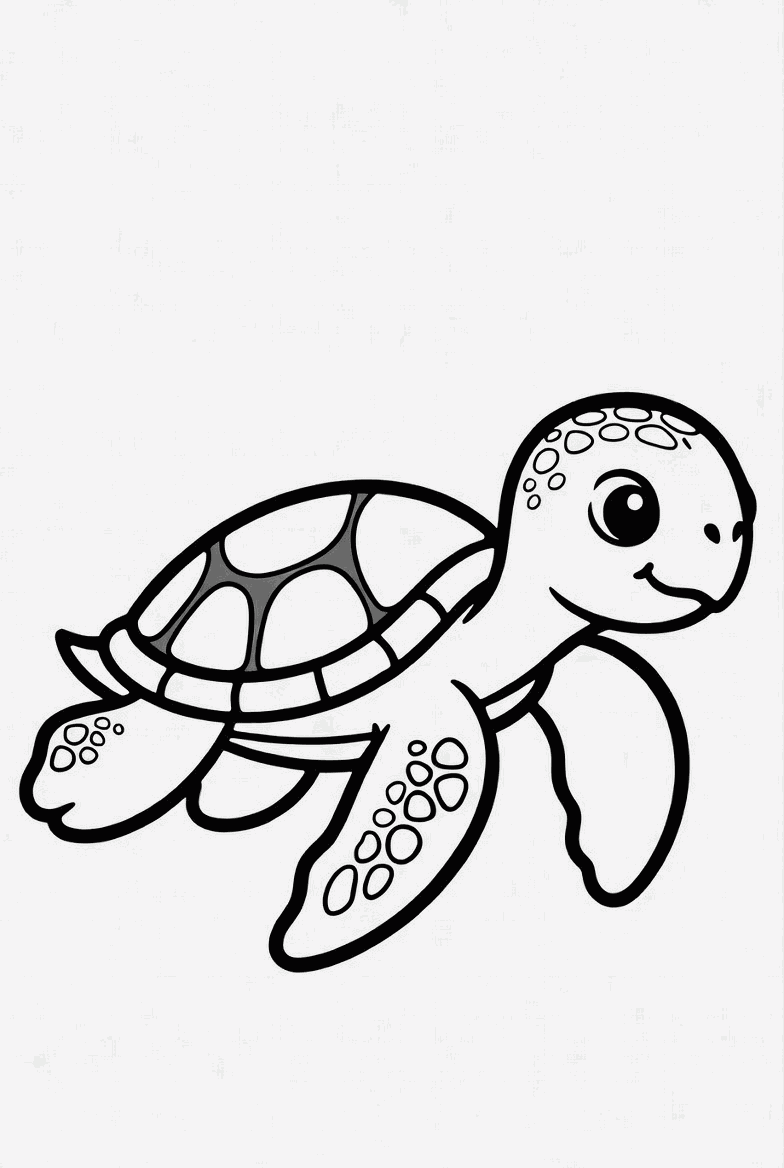 Sea Turtle colouring page to print and colour in