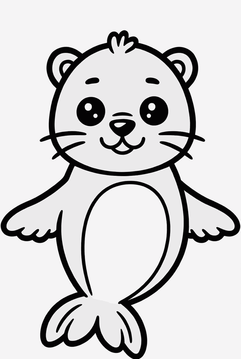 Seal colouring page to print and colour in