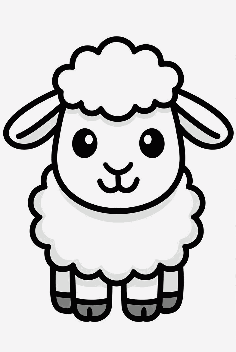 Sheep colouring page to print and colour in