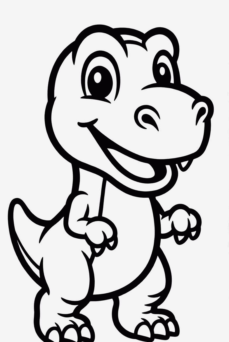 T-Rex colouring page to print and colour in