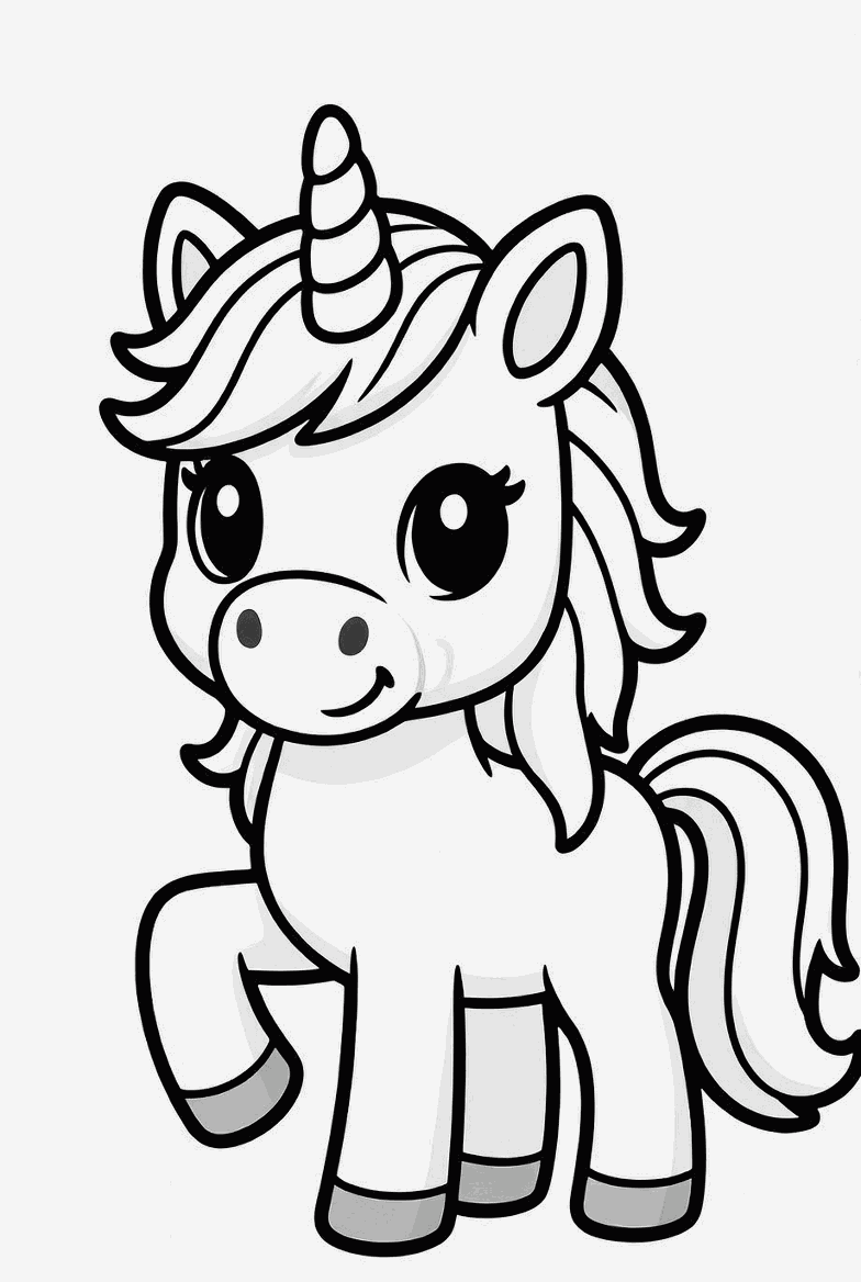 Unicorn colouring page to print and colour in