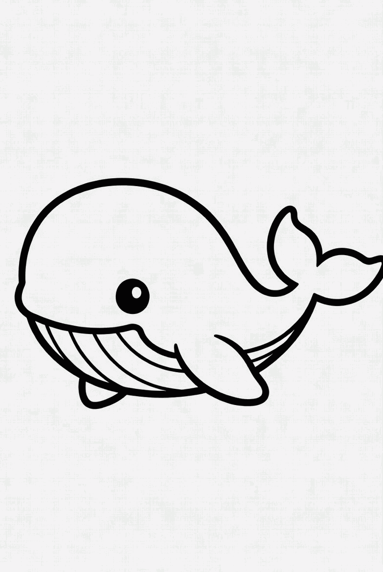 Whale colouring page to print and colour in