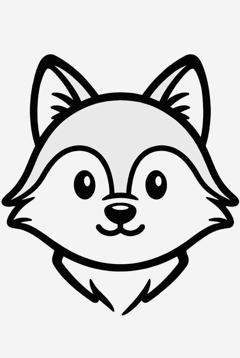 Wolf colouring page to print and colour in